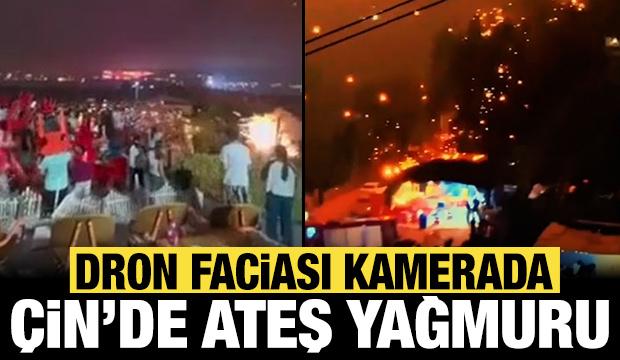 Çin'de havai fişek faciası! Ateş yağmuru kameralara yansıdı!
