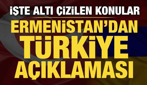 Ermenistan'dan Türkiye açıklaması