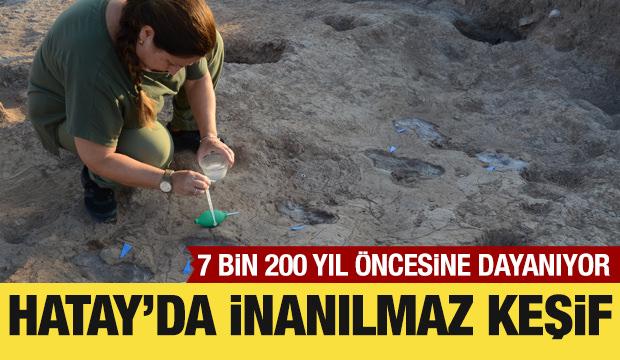 Hatay'da 7 bin 200 yıl öncesine ait 5 insan ayak izi keşfedildi