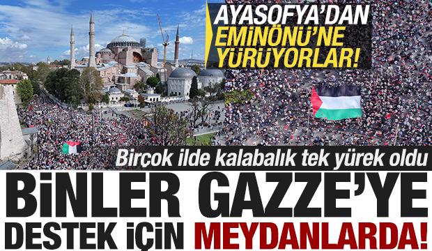 İstanbul'da Büyük Filistin Yürüyüşü! Filolara destek için tek yürek oldular