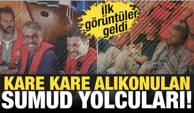 Kare kare alıkonulan Sumud yolcuları! İlk görüntüler geldi