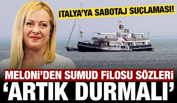 Meloni'den Sumud Filosu açıklaması: Gazze'ye yardım filosu artık durmalı!