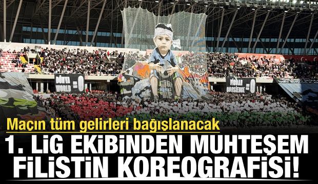 Sivasspor'dan muhteşem Filistin koreografisi! Tüm gelirleri bağışlanacak