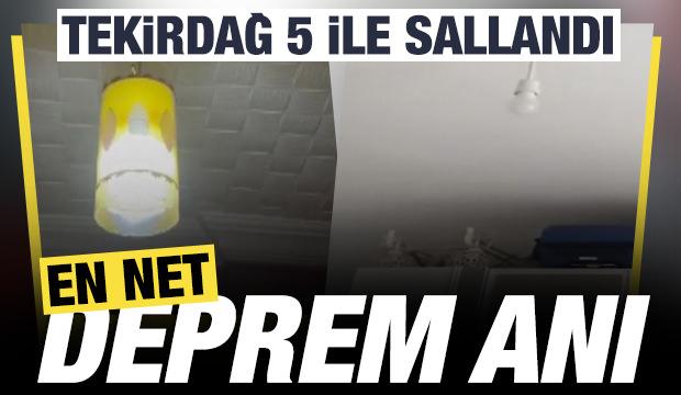 Tekirdağ’da meydana gelen 5 büyüklüğündeki depremin anları