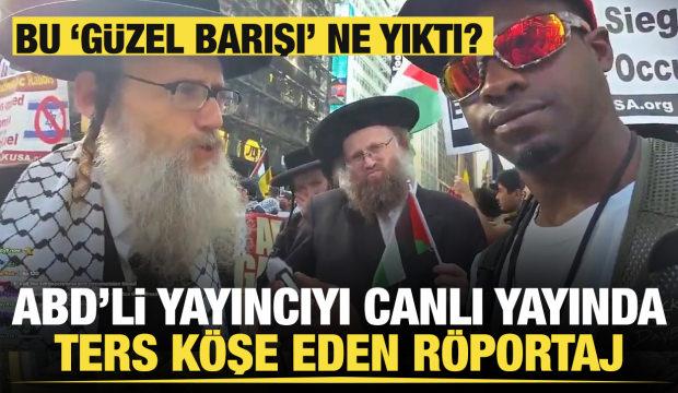 Yahudi protestocudan ABD'li yayıncıyı canlı yayında ters köşe eden röportaj