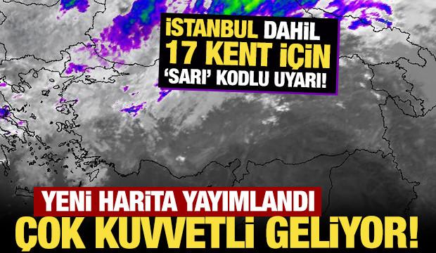 Yeni harita yayımlandı: İstanbul dahil 17 kent için 'sarı' kodlu uyarı! 