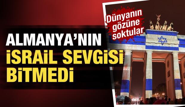 Almanya'nın İsrail sevgisi bitmiyor! Şehir merkezine İsrail bayrağı astılar