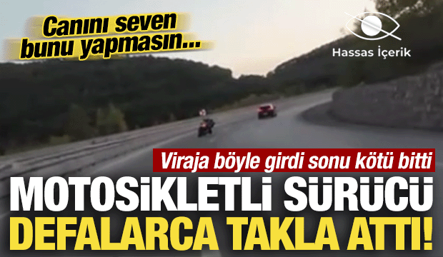 Çanakkale'de feci motor kazası kamerada! Virajı alamadı, defalarca takla attı!