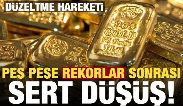 Peş peşe rekorlar sonrası altında sert düşüş! Düzeltme hareketi...