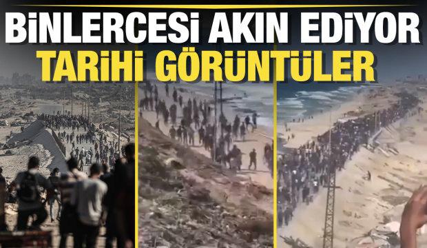 Tarihi görüntüler! Gazzeliler vatanlarına dönmeye başladı