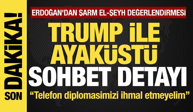 Erdoğan'dan önemli açıklamalar... Trump ile ayaküstü sohbette dikkat çeken detay