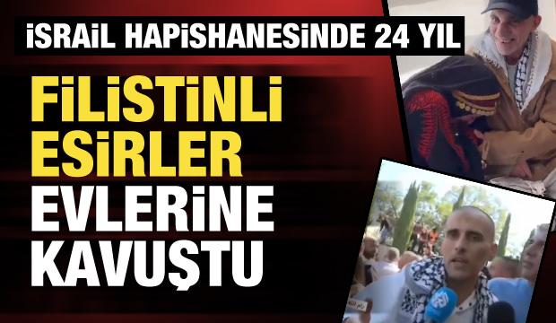 Filistinli esirler gözyaşları içinde aileleriyle kucaklaştı