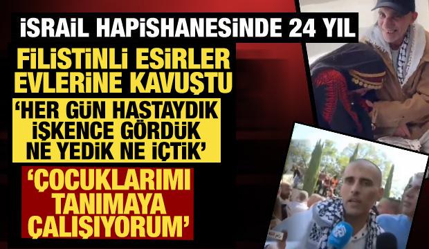 Filistinli esirler gözyaşları içinde aileleriyle kucaklaştı
