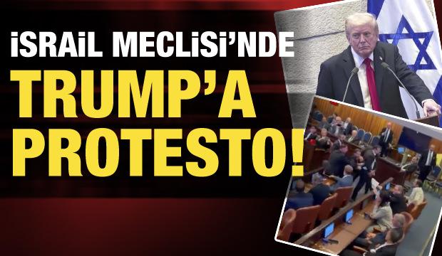 İsrail Meclisi'nde Trump'a protesto!