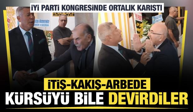 İYİ Parti kongresinde gerginlik: Kürsü devrildi, arbede yaşandı