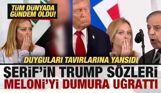 Şahbaz Şerif'in Trump sözleri, Meloni'yi dumura uğradı! Tavırları dünyada gündem oldu