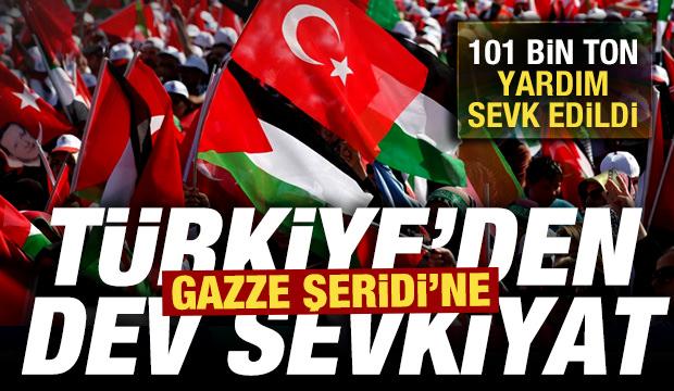 Türkiye'den Gazze'ye dev sevkiyat: 101 bin 725 ton yardım sevk edildi