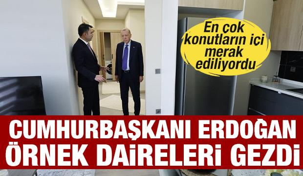 Cumhurbaşkanı Erdoğan Yüzyılın Konut Projesi'ni tanıtan örnek daireyi inceledi