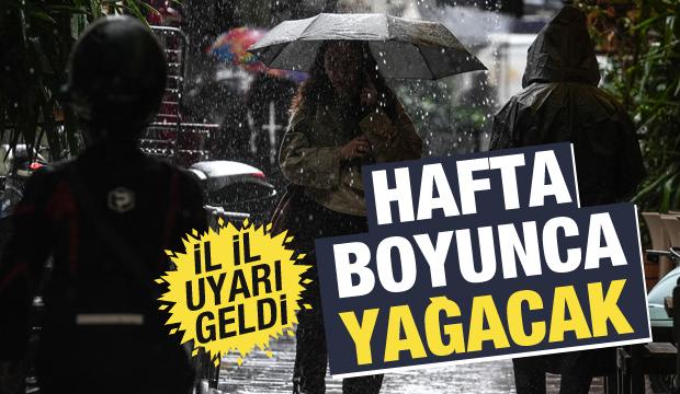 Hafta boyunca sağanak var: Meteoroloji bölge bölge uyardı