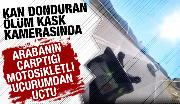 Muğla’da otomobille çarpışan motosiklet sürücüsünün öldüğü kaza kamerada