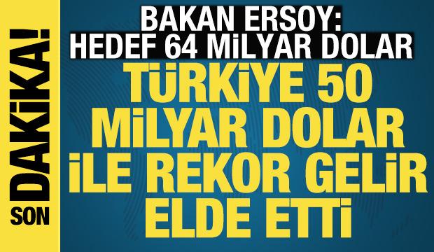 Bakan Ersoy: Turizmde rekor gelir! 9 ayda 50 milyar doları aştı