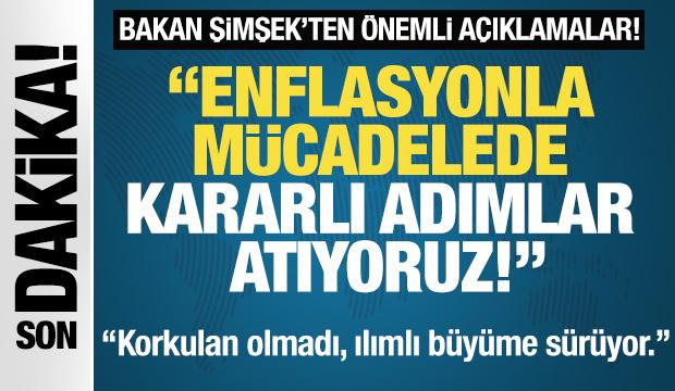 Bakan Şimşek açıklama yapıyor: Enflasyonda düşüş sürüyor.