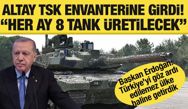 Cumhurbaşkanı Erdoğan, Altay Tankları töreninde konuştu! 'Her ay 8 adet üretilecek'