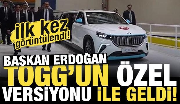 Cumhurbaşkanı Erdoğan törene Togg'un limuzin modeli ile geldi!