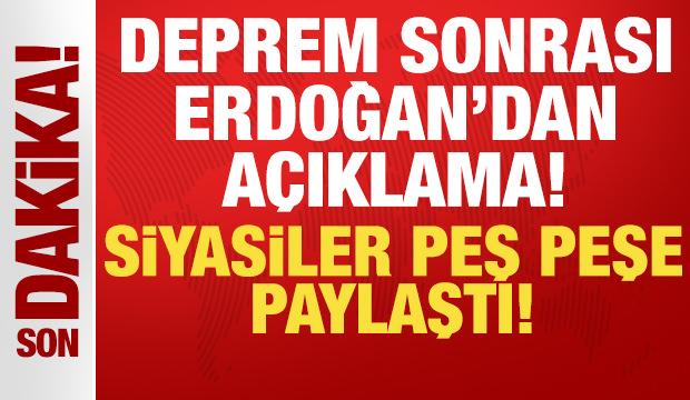 Cumhurbaşkanı Erdoğan'dan Balıkesir depremi açıklaması: Çalışmalar titizlikle sürüyor!