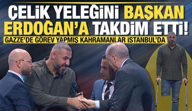 Gazze'de giydiği çelik yeleği Başkan Erdoğan'a takdim etti!