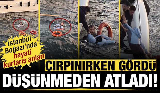 İstanbul'da sıcak dakikalar: Denize düşen kadını böyle kurtardı