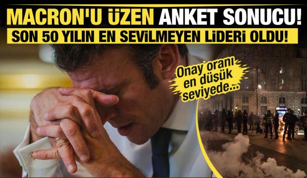 Macron'u üzen anket sonucu! Son 50 yılın en sevilmeyen lideri oldu! 