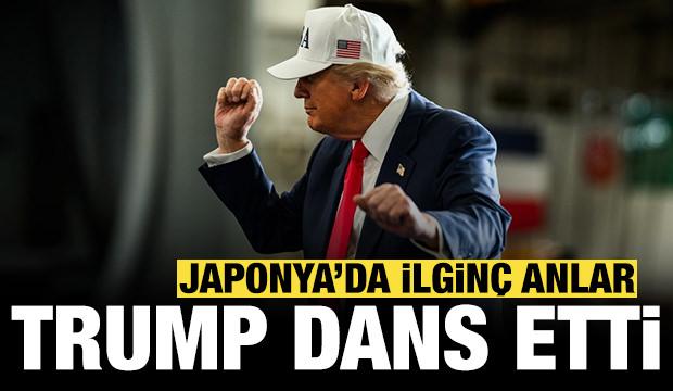 Trump ABD ordusu karşısında dans etti: Japonya'da ilginç anlar kamerada!