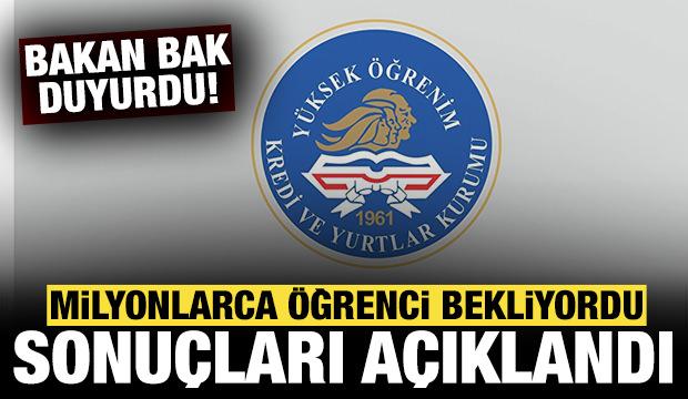 Bakan Bak duyurdu: KYK burs ve kredi sonuçları açıklandı