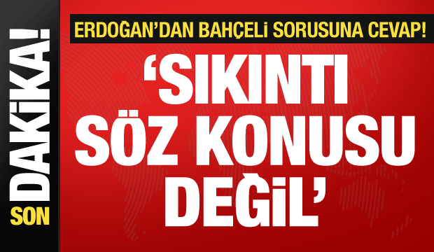 Cumhurbaşkanı Erdoğan'dan Cumhur İttifakı mesajı: Bahçeli ile aramızda sıkıntı yok!