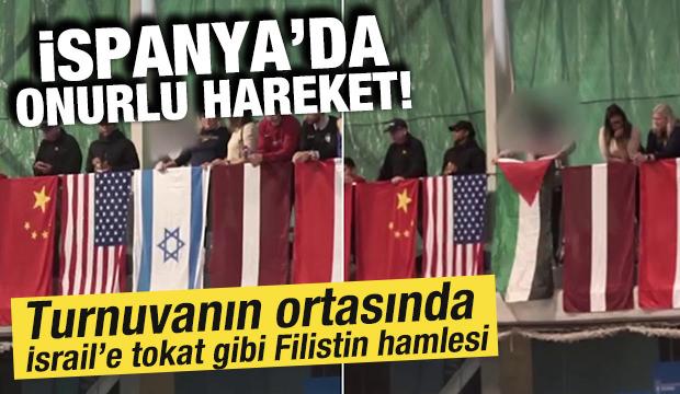 İspanya’da düzenlenen turnuvada İsrail bayrağı kaldırıldı