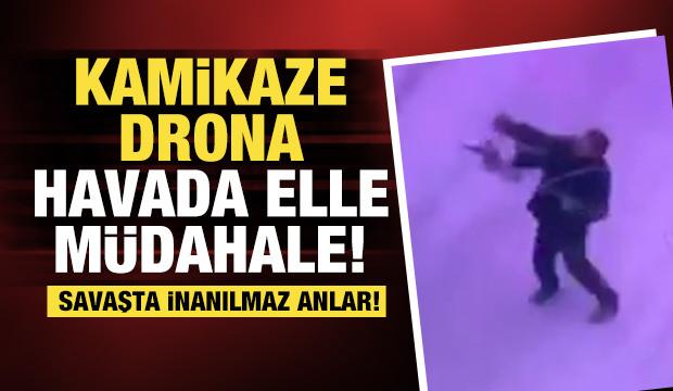 Pokrovsk'ta bir sivil, kamikaze dronu havada yakalayıp yere çarptı