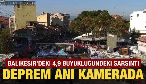 Sındırgı'daki 4.9 büyüklüğünde deprem kamerada