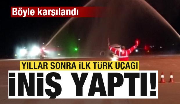 Süleymaniye'ye 2 buçuk yıl aradan sonra ilk Türk uçağı iniş yaptı