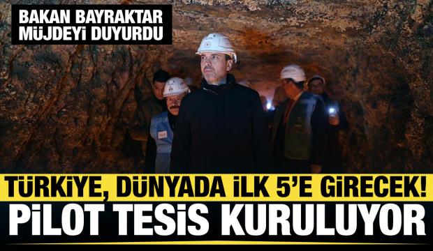 Türkiye dünyada ilk 5'e girecek! Bakan Bayraktar müjdeyi verdi: Pilot tesis kuruluyor!