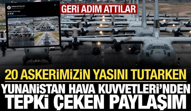 20 askerimizin yasını tutarken, Yunanistan Hava Kuvvetleri'nden tepki çeken paylaşım