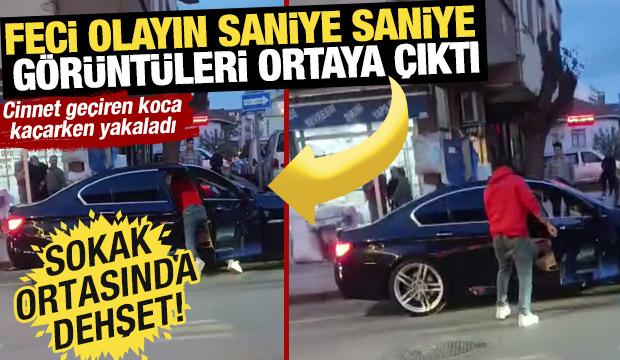 Cadde ortasında kan donduran görüntü! O anlar kamerada