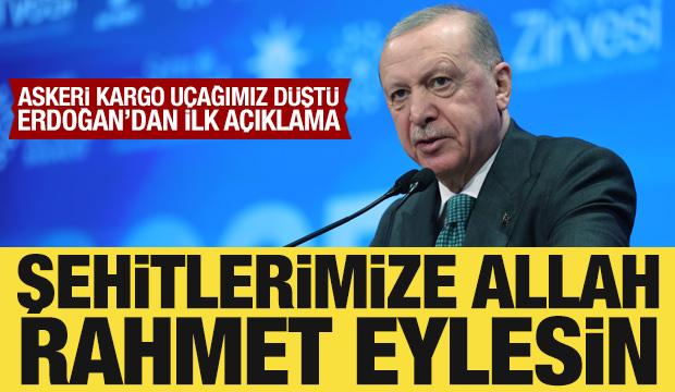 Cumhurbaşkanı Erdoğan'dan düşen kargo uçağıyla ilgili açıklama 