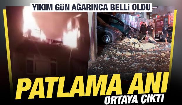 Kağıthane'de 6 katlı binadaki patlamanın izleri gün ağarınca ortaya çıktı