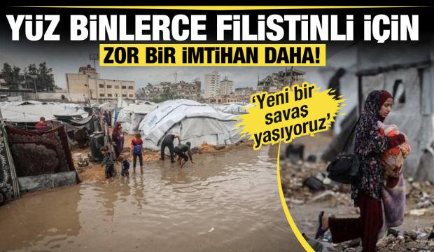 Kış Gazze’yi vurdu... Derme çatma yaşam mücadelesi! 