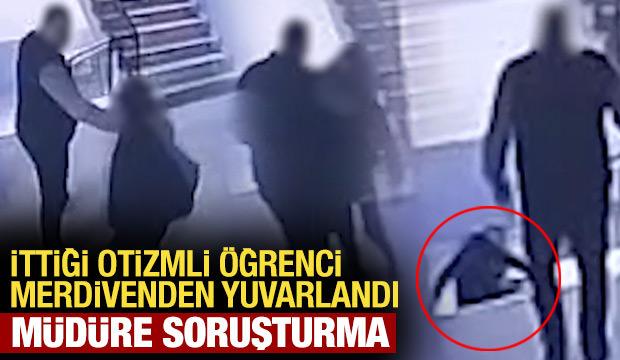Öğrenciyi merdivenden ittiği öne sürülen okul müdürü hakkında soruşturma başlatıldı 