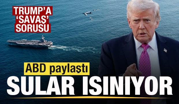 Son dakika: ABD'den filo paylaşımı! En büyük savaş gemisi bölgede! Trump'a 'Savaş' sorusu!
