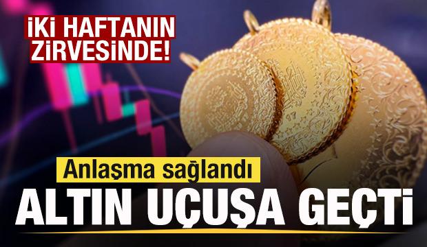 Son dakika: Anlaşma sağlandı! Altın fiyatları fırladı! İki haftanın zirvesinde
