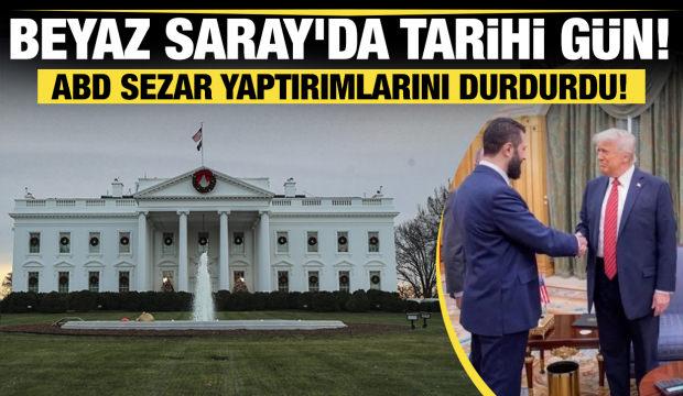 Son dakika... Beyaz Saray'da tarihi gün! ABD Şam'a Sezar yaptırımlarını durdurdu!