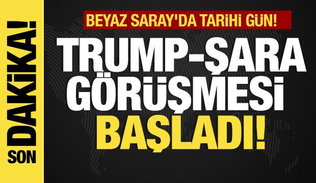 Son dakika... Beyaz Saray'da tarihi gün! Trump-Şara görüşmesi başladı!